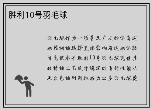 胜利10号羽毛球